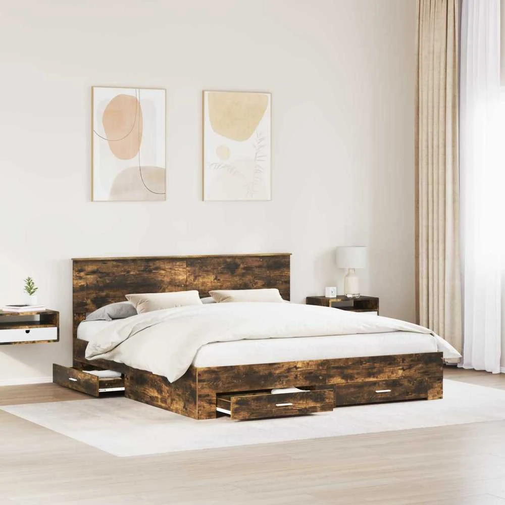Lovos rėmas Dūminio ąžuolo 200 x 200 cm Apdirbta mediena