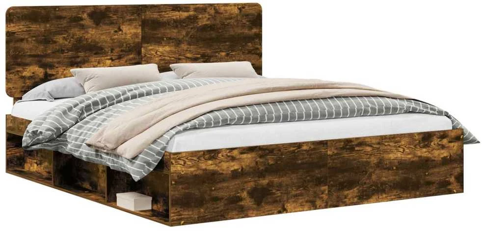 Lovos rėmas Rūkyta ąžuolas 200 x 200 cm Kietos pušies mediena