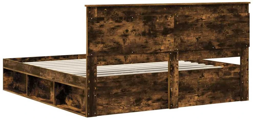 Lovos rėmas Rūkyta ąžuolas 200 x 200 cm Kietos pušies mediena