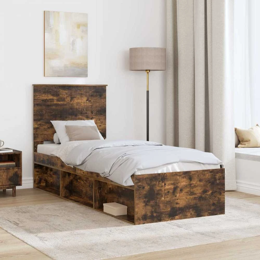 Lova Lovos rėmas Rūkyta ąžuolas 75 x 190 cm Kietos pušies mediena