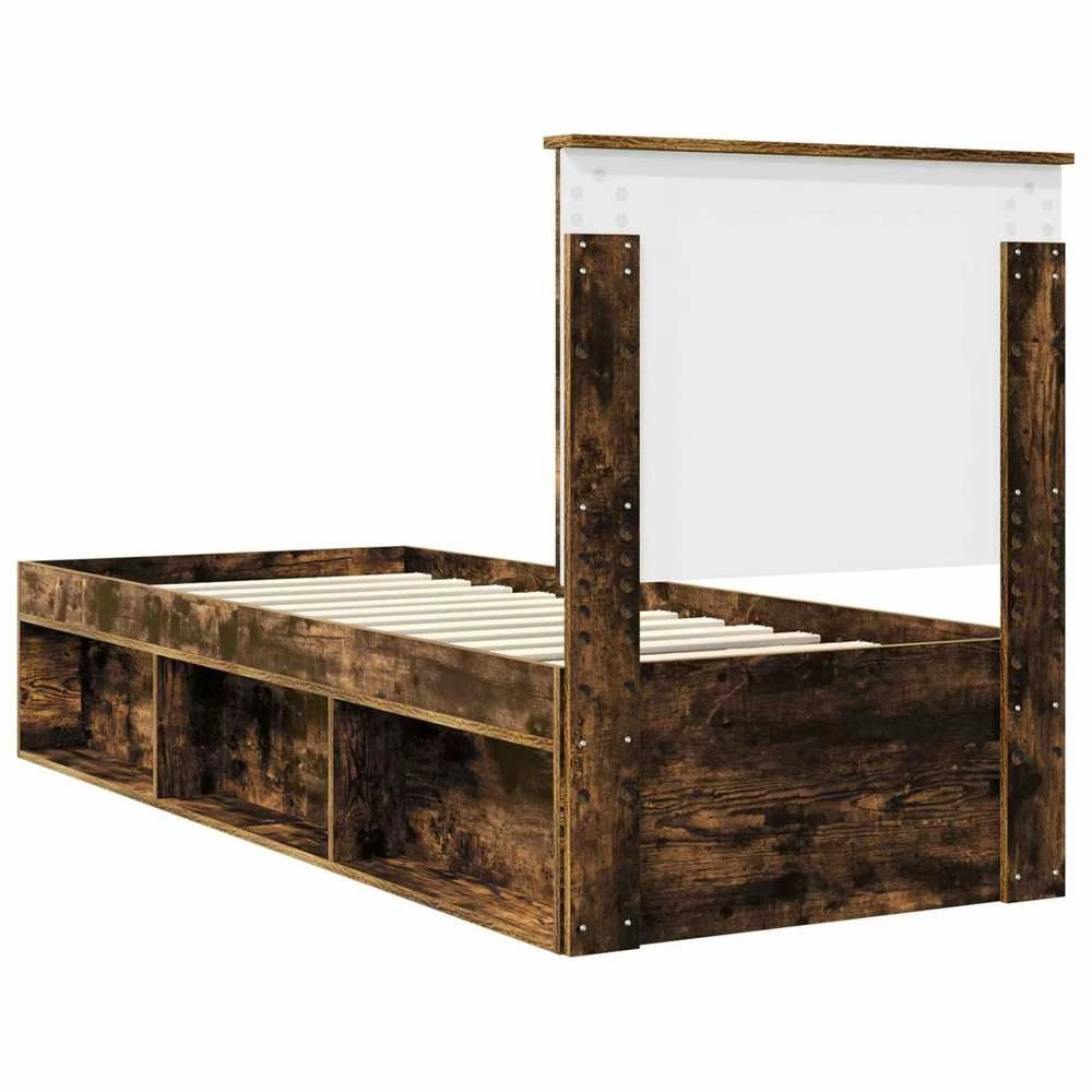 Lova Lovos rėmas Rūkyta ąžuolas 75 x 190 cm Kietos pušies mediena