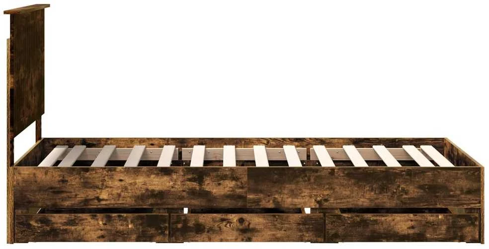 Lova Lovos rėmas Rūkyta ąžuolas 90 x 200 cm Inžinerinė mediena