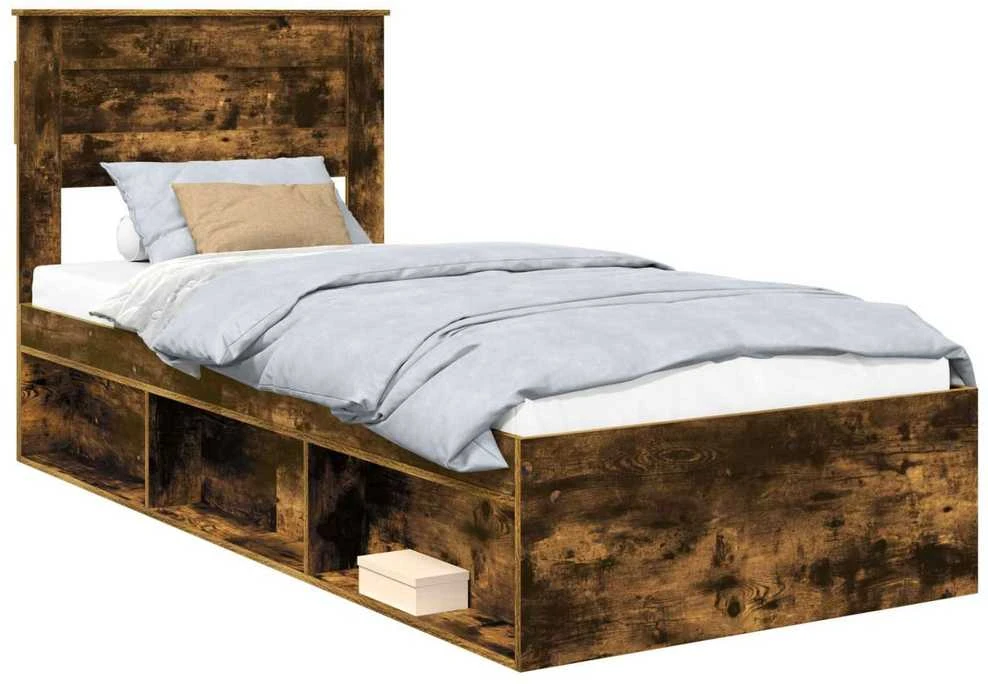 Lova Lovos rėmas Rūkyta ąžuolas 90 x 200 cm Kietos pušies mediena
