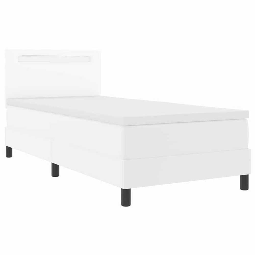 Kiemas lova su čiužiniu Balta 90 x 190 cm Dirbtinė oda