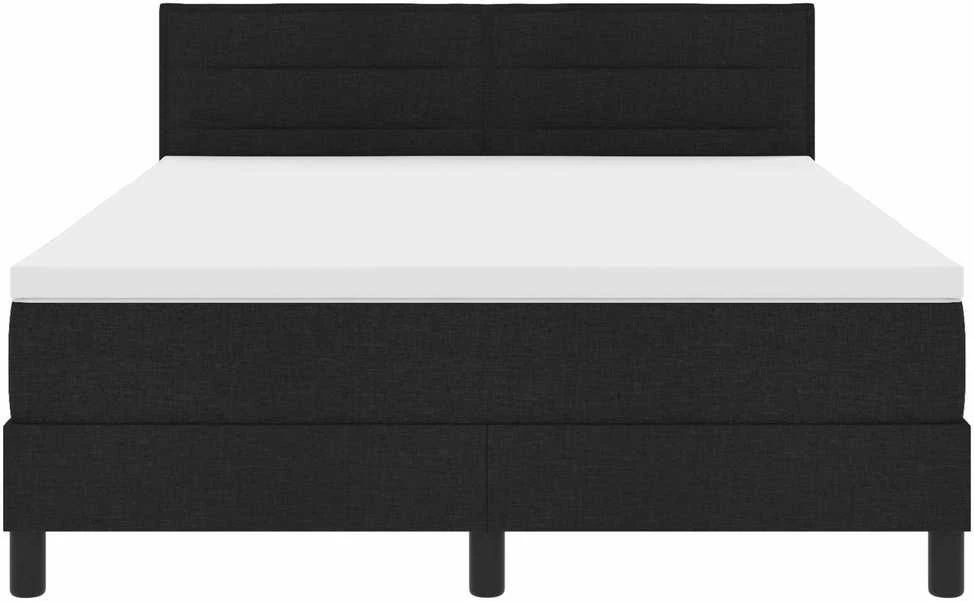 Kiemas lova su LED juostelėmis Juoda 140 x 190 cm audinys