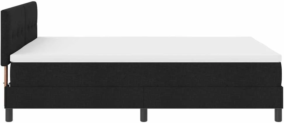Kiemas lova su LED juostelėmis Juoda 140 x 190 cm audinys