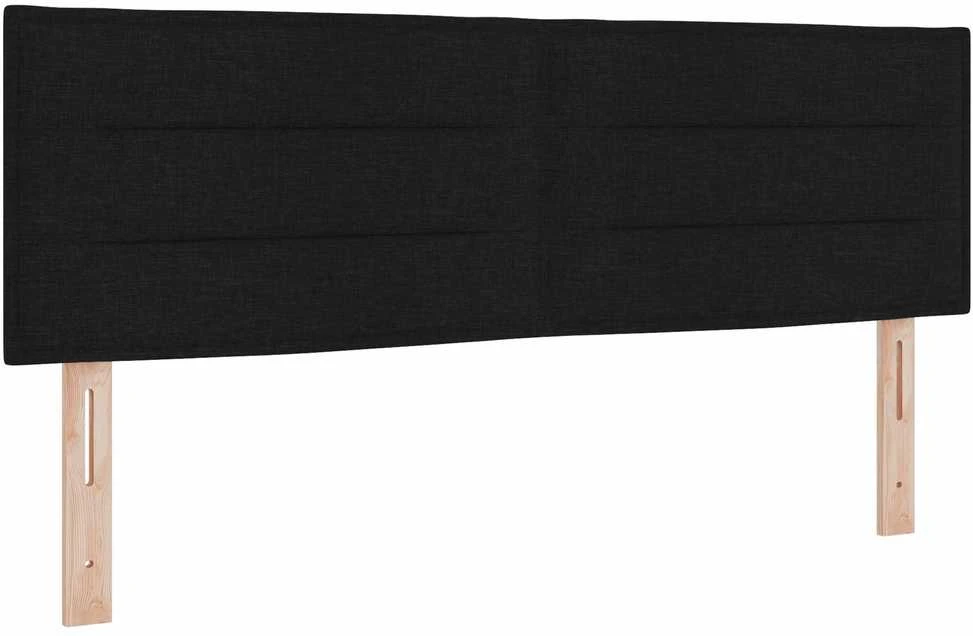 Kiemas lova su LED juostelėmis Juoda 140 x 190 cm audinys