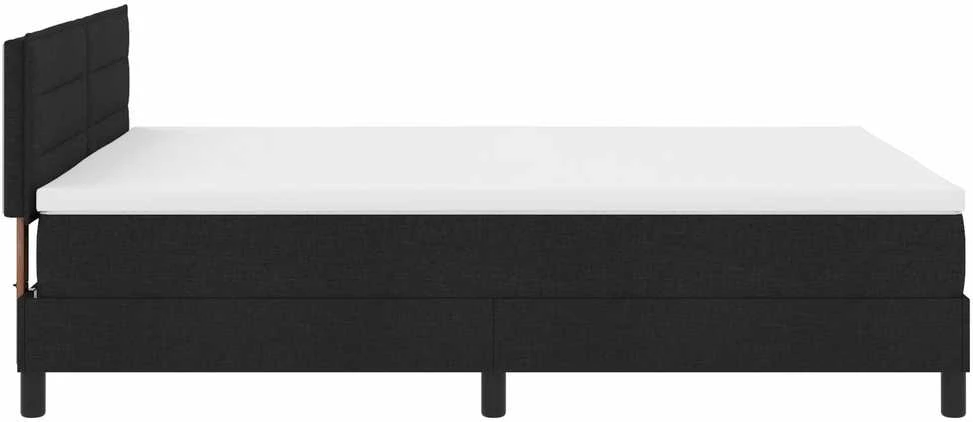 Kiemas lova su LED juostelėmis Juoda 140 x 190 cm audinys