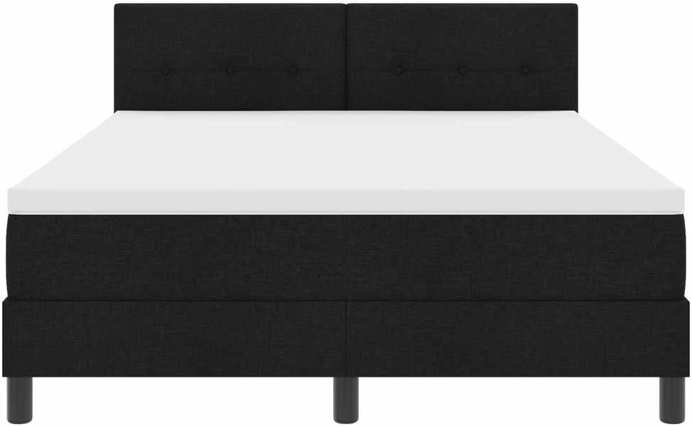 Kiemas lova su LED juostelėmis Juoda 140 x 190 cm audinys