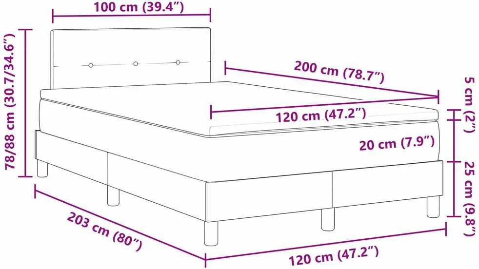 Kiemas lova su LED juostelėmis Juoda 120 x 200 cm audinys