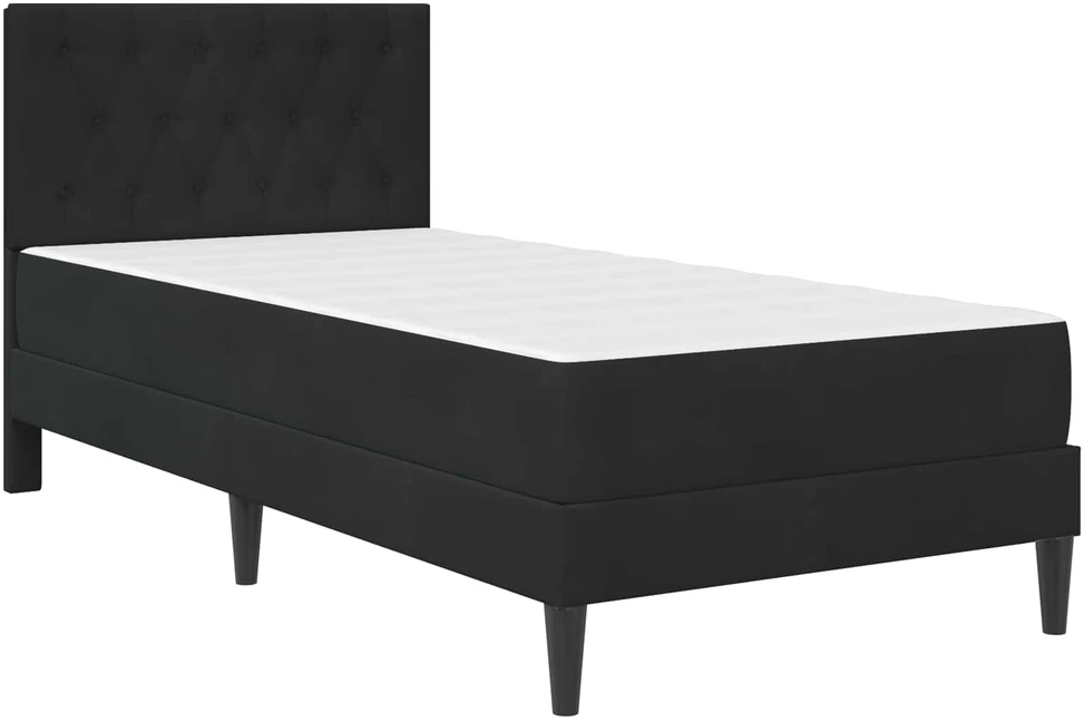 Lova Lovos rėmas su čiužiniu Juoda 90 x 190 cm Aksomas