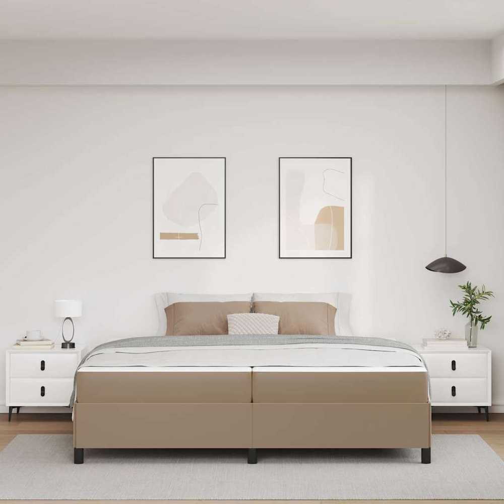 Lovos rėmas su čiužiniu Kapučino 200 x 200 cm audinys