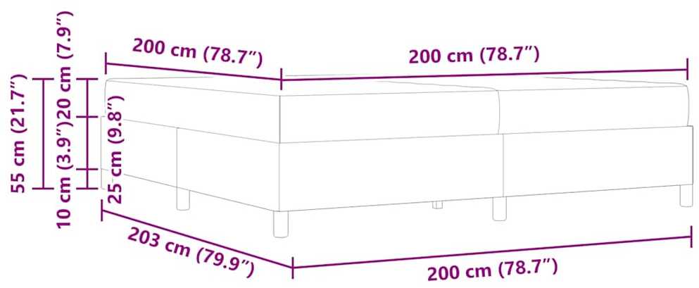 Lovos rėmas su čiužiniu Kapučino 200 x 200 cm audinys