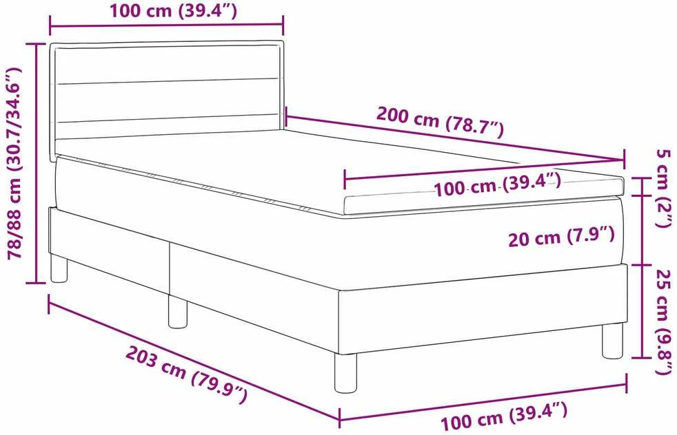 Kiemas lova su LED juostelėmis Mėlyna 100 x 200 cm audinys
