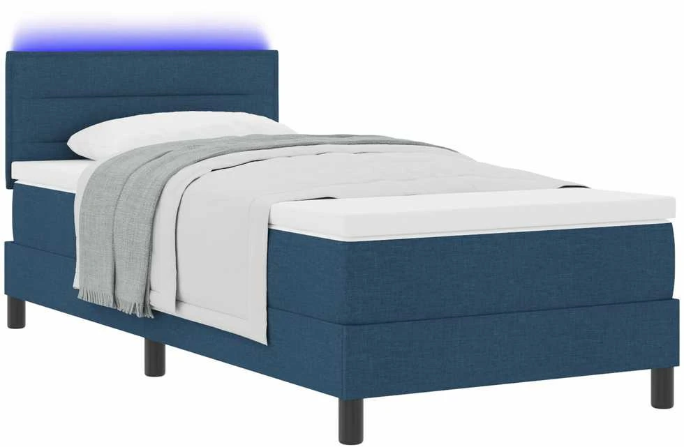 Kiemas lova su LED juostelėmis Mėlyna 100 x 200 cm audinys