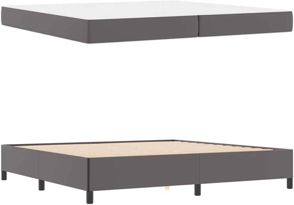 Lovos rėmas su čiužiniu Pilka 200 x 200 cm audinys