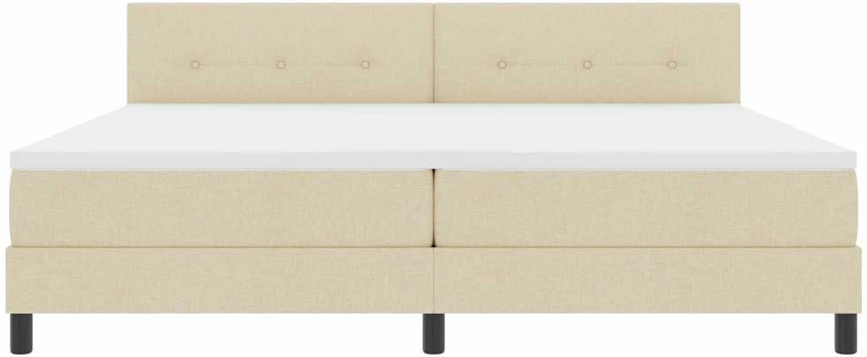 Kiemas lova su LED juostelėmis Kreminė 200 x 200 cm audinys