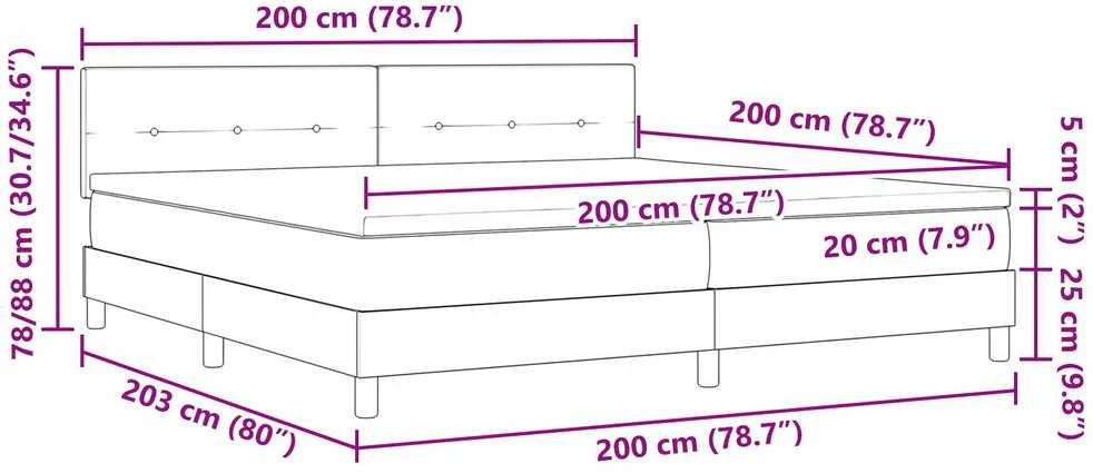 Kiemas lova su LED juostelėmis Kreminė 200 x 200 cm audinys
