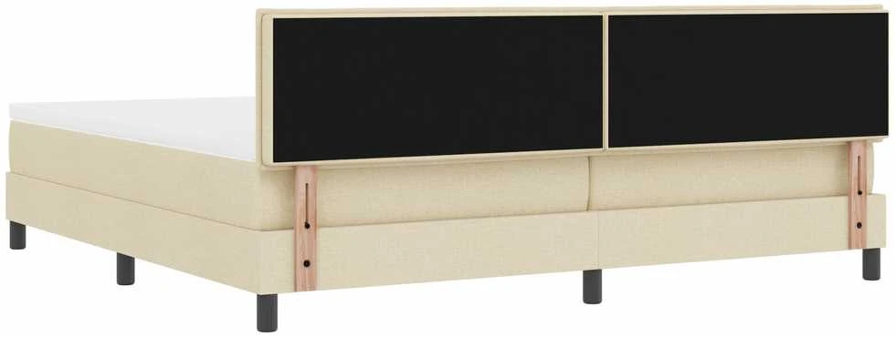 Kiemas lova su LED juostelėmis Kreminė 200 x 200 cm audinys