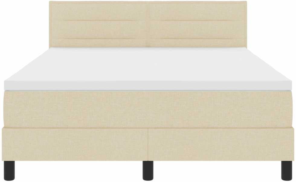 Kiemas lova su LED juostelėmis Kreminė 160 x 200 cm audinys