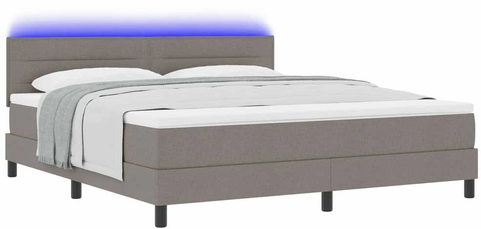 Kiemas lova su LED juostelėmis Tortora 180 x 200 cm audinys