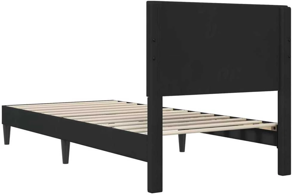 Lova Lovos rėmas su galvūgalio Juoda 100 x 200 cm Aksomas