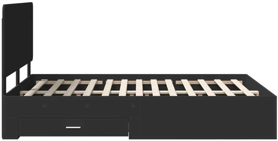 Lovos rėmas su stalčių Juoda 140 x 190 cm Apdirbta mediena