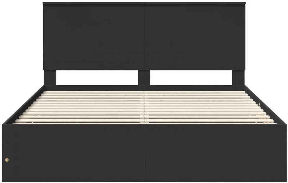 Lovos rėmas su stalčių Juoda 160 x 200 cm Inžinerinė mediena