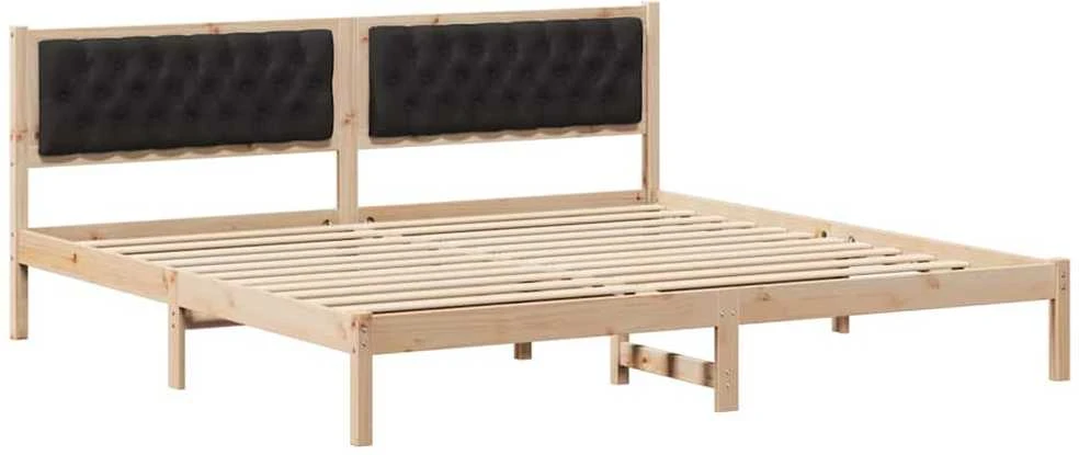 Lovos rėmas Juoda 200 x 200 cm Kietos pušies mediena