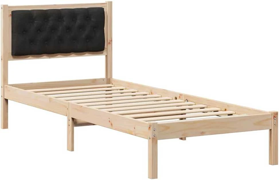 Lova Lovos rėmas Juoda 80 x 200 cm Kietos pušies mediena