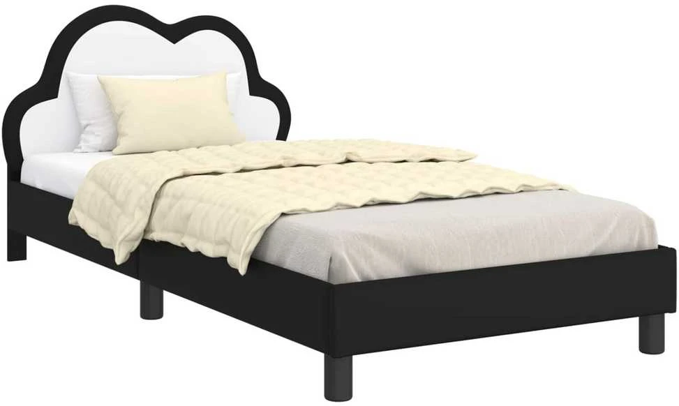 Lova Vaikiška lovos konstrukcija su galvūgaliu Juoda 90 x 190 cm PU