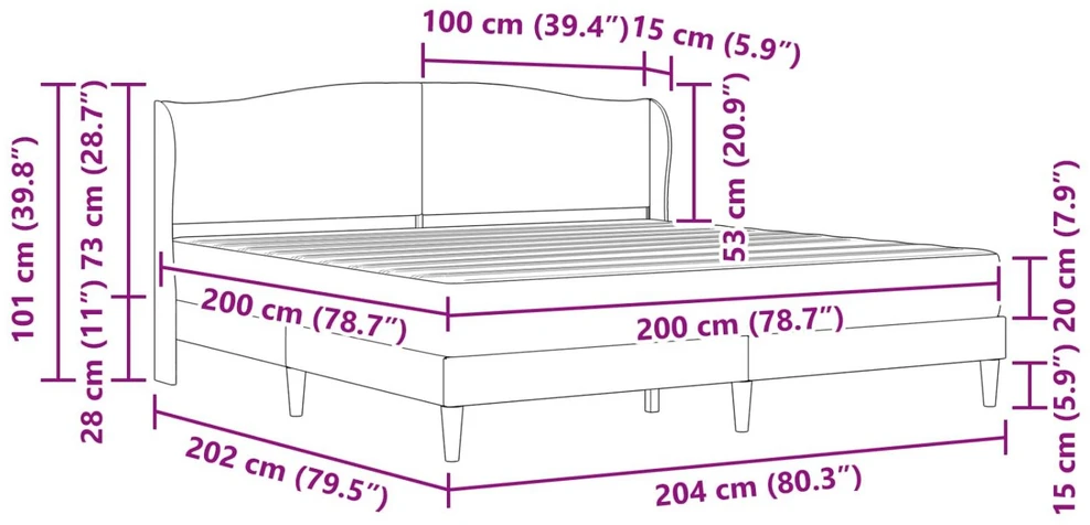 Lovos rėmas su galvūgalio Mėlyna 200 x 200 cm Aksomas