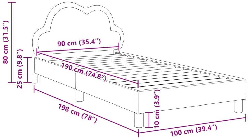 Lova Vaikiška lovos konstrukcija su galvūgaliu Mėlyna 90 x 190 cm PU