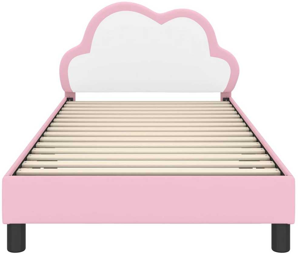 Lova Vaikiška lovos konstrukcija su galvūgaliu Rožinė 90 x 190 cm PU