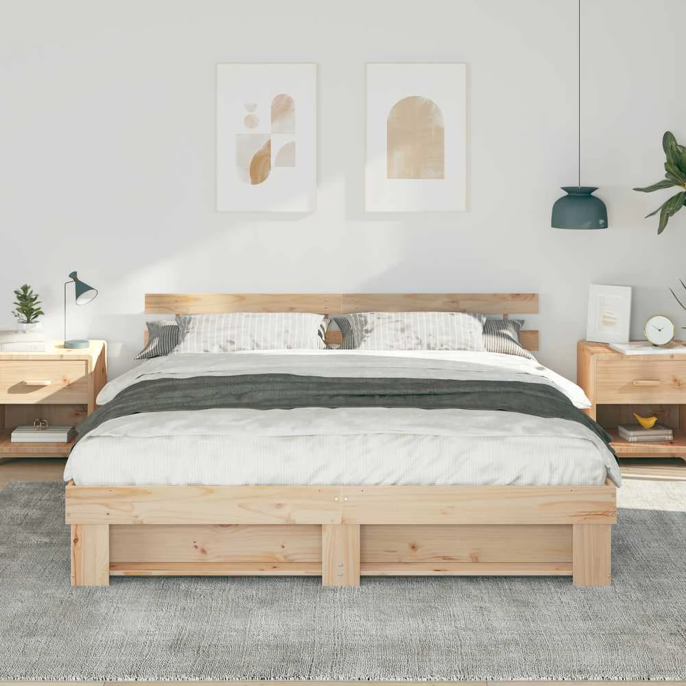 Lovos rėmas Ruda 200 x 200 cm Kietos pušies mediena