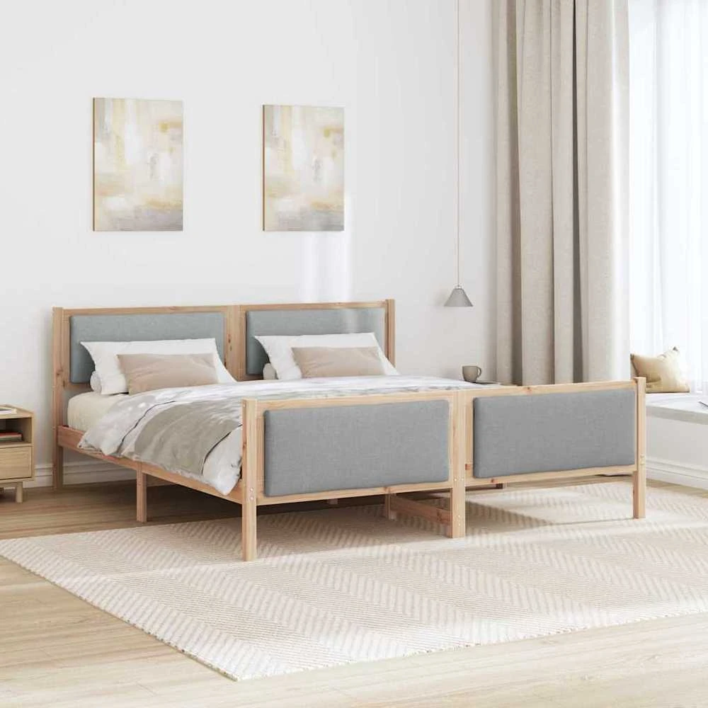 Lovos rėmas su galvūgalio Šviesiai pilka 200 x 200 cm audinys