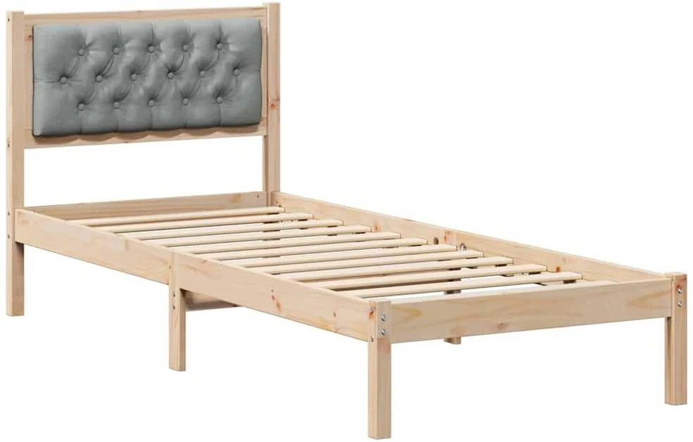 Lova Lovos rėmas Šviesiai pilka 90 x 190 cm Kietos pušies mediena