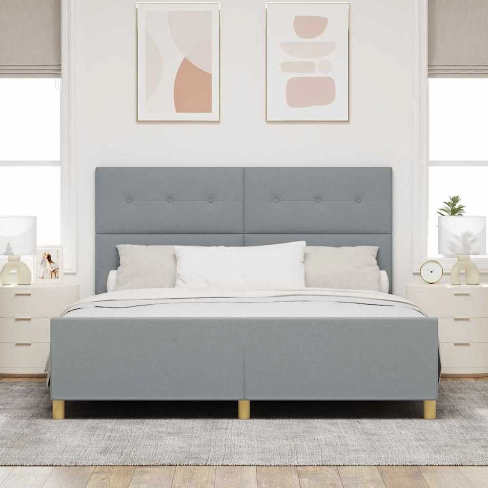 Lovos rėmas su galvūgalio Šviesiai pilka 180 x 200 cm audinys