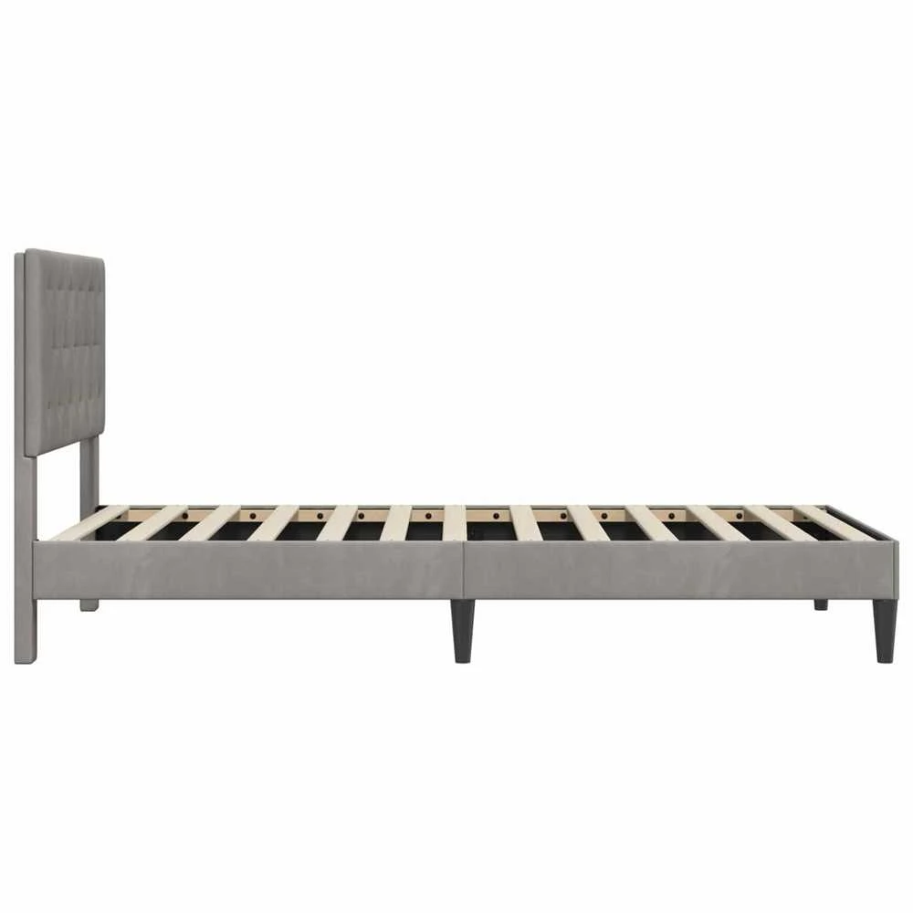 Lova Lovos rėmas su galvūgalio Šviesiai pilka 90 x 190 cm Aksomas