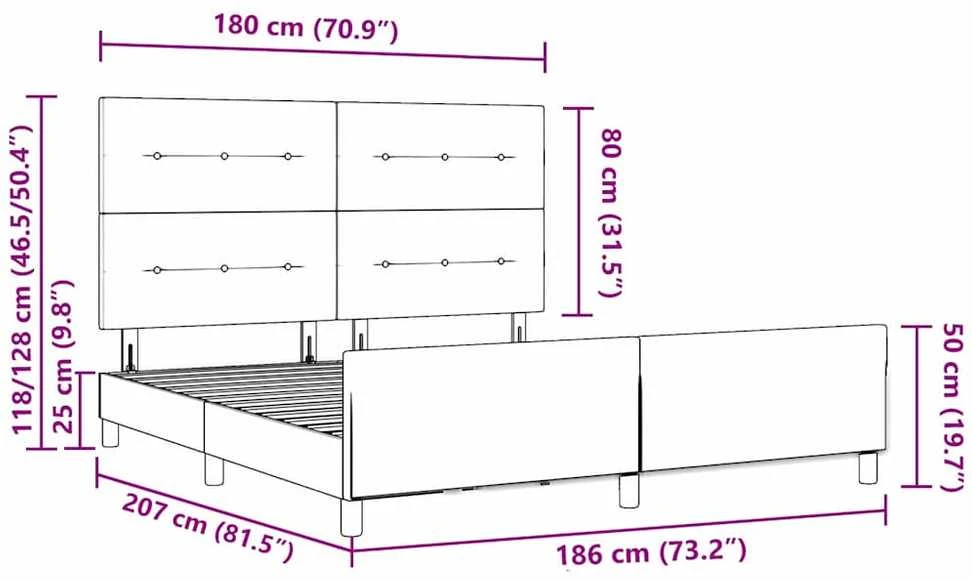 Lovos rėmas su galvūgalio Šviesiai pilka 180 x 200 cm audinys