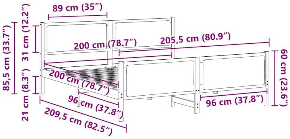 Lovos rėmas su galvūgalio Šviesiai pilka 200 x 200 cm audinys
