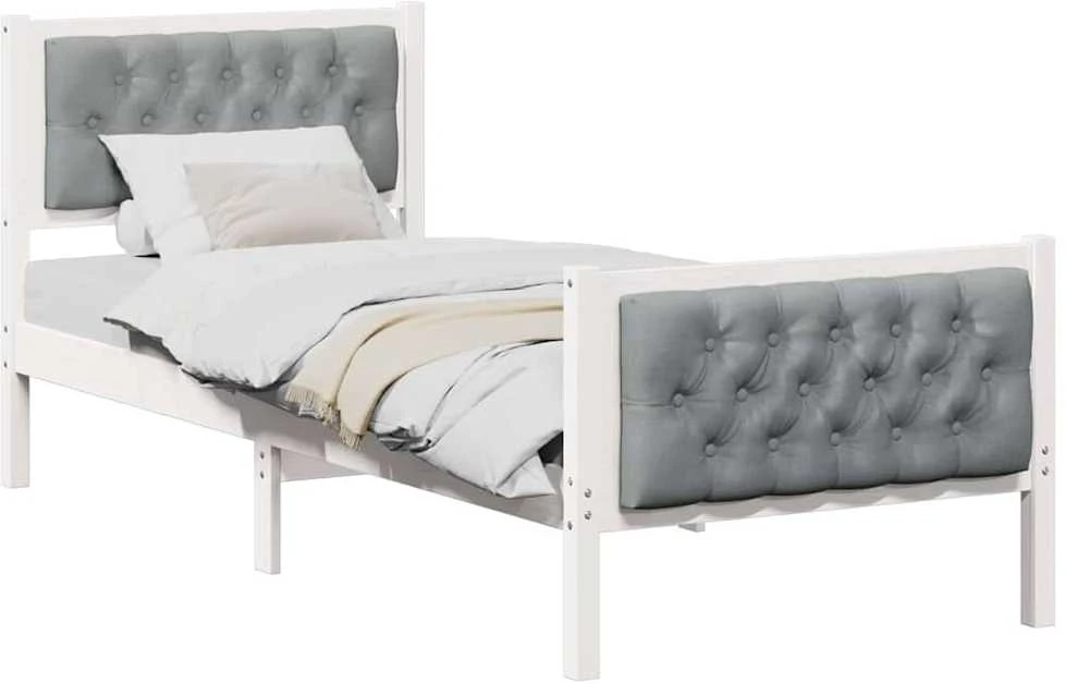 Lova Lovos rėmas Šviesiai pilka 75 x 190 cm Kietos pušies mediena