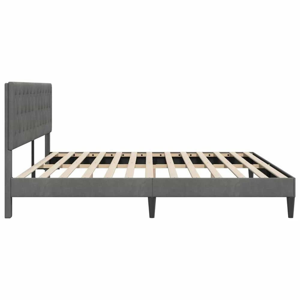 Lovos rėmas su galvūgalio Tamsiai pilka 200 x 200 cm Aksomas