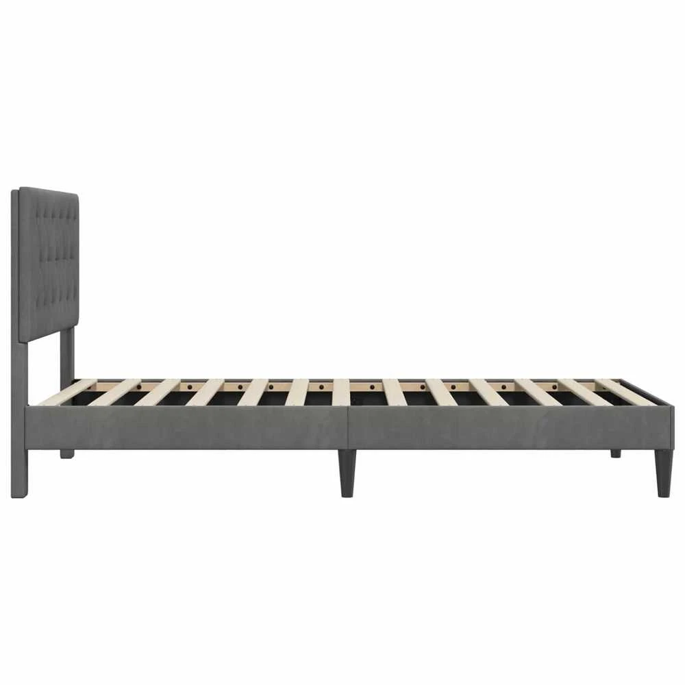 Lova Lovos rėmas su galvūgalio Tamsiai pilka 90 x 200 cm Aksomas