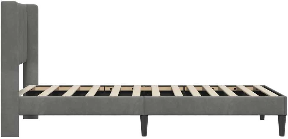 Lova Lovos rėmas su galvūgalio Tamsiai pilka 80 x 200 cm Aksomas