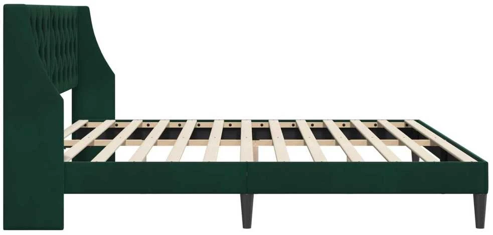 Lovos rėmas su galvūgalio Tamsiai žalia 200 x 200 cm Aksomas