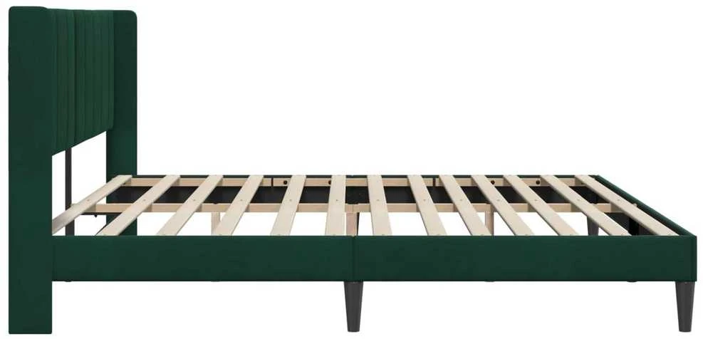Lovos rėmas su galvūgalio Tamsiai žalia 200 x 200 cm Aksomas