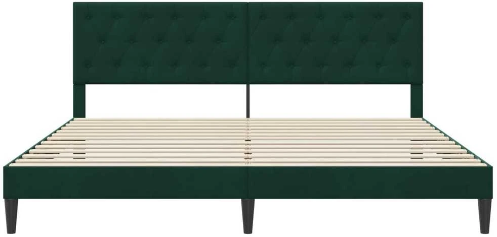 Lovos rėmas su galvūgalio Tamsiai žalia 180 x 200 cm Aksomas