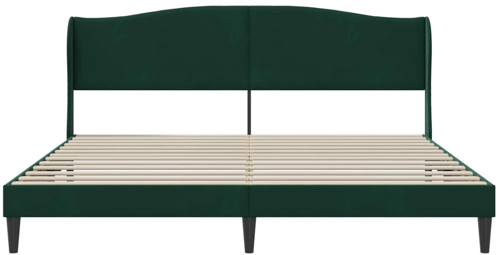 Lovos rėmas su galvūgalio Tamsiai žalia 200 x 200 cm Aksomas
