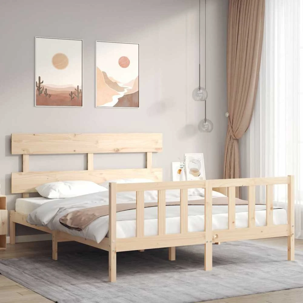 Lovos rėmas be čiužinio, 160x200cm, pušies medienos masyvas